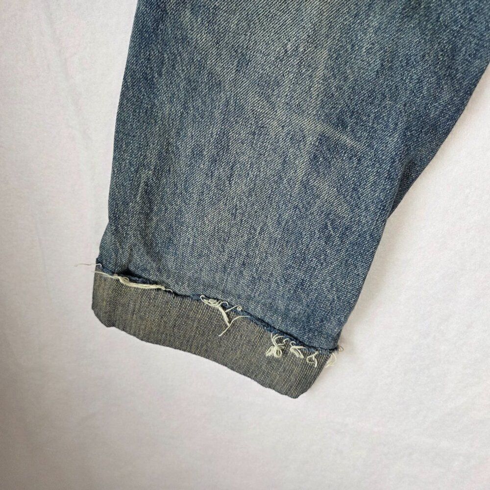 Mnml Angel Jeans Mens Size 28 Waist Streetwear Straight Leg Cuffed 100% Cotton - Picture 10 of 12